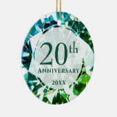 20. Jubiläum Emerald Foto Personalisiert Keramik Ornament (Rechts)