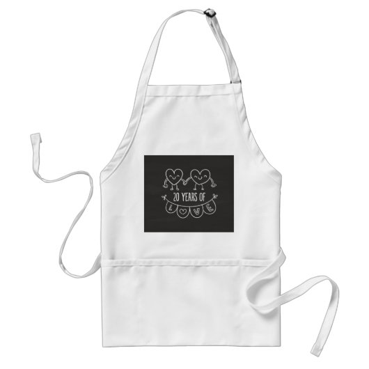 20. Jubiläum Geschenk Chalk Herzen Schürze (Vorne)