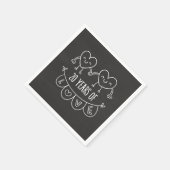 20. Jubiläum Geschenk Chalk Herzen Serviette (Ecke)