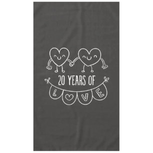 20. Jubiläum Geschenk Chalk Herzen Tischdecke