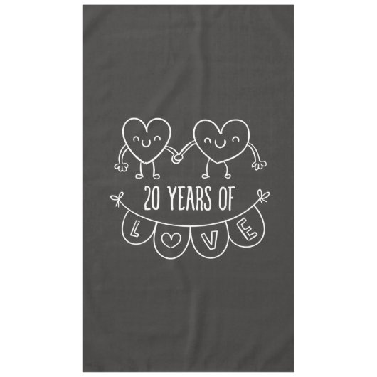 20. Jubiläum Geschenk Chalk Herzen Tischdecke (Vorderseite)