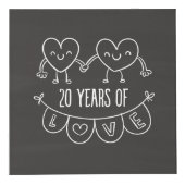 20. Jubiläum Geschenk Chalk Herzen Würfel (Vorderseite)