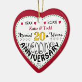 20. Jubiläum Geschenkherz geformt Weihnachten Keramik Ornament (Links)