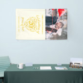 20. Jubiläum Herz personalisiert Foto golden Banner (Messeveranstaltung)