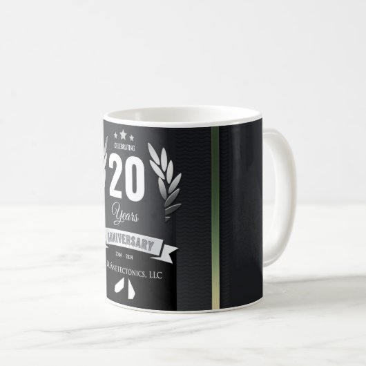 20. Jubiläum Kaffee Tasse Black Whit Gray (VorderseiteRechts)