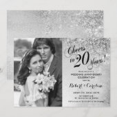 20. Jubiläum mit Foto - Silber Einladung (Vorne/Hinten)