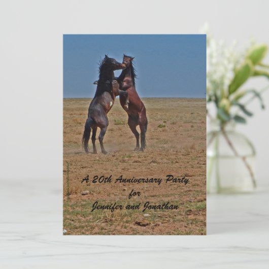 20. Jubiläum Party Einladung Tanzpferde (Stehend Vorderseite)
