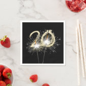 20. Jubiläum Party Sparklers auf Black Serviette (Beispiel)