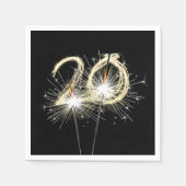 20. Jubiläum Party Sparklers auf Black Serviette (Vorderseite)