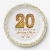20. Jubiläum Personalisiert Pappteller (Vorderseite)