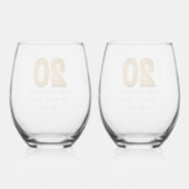 20. Jubiläum Personalisiert Weinglas Ohne Stiel (Rückseite)