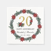 20. Jubiläum Personalisierte Weihnachten Napkins Serviette (Vorderseite)