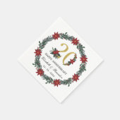 20. Jubiläum Personalisierte Weihnachten Napkins Serviette (Ecke)