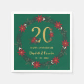 20. Jubiläum Personalisierte Weihnachten Napkins Serviette (Vorderseite)