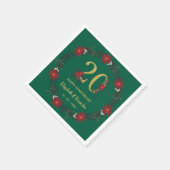 20. Jubiläum Personalisierte Weihnachten Napkins Serviette (Ecke)