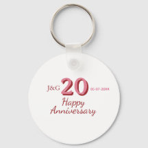 20. Jubiläum rosa Name Datum Monogramm fett