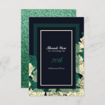 20. Jubiläum smaragdgrüne Rose danke Ihnen Karte