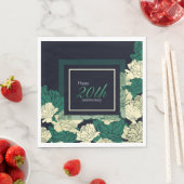 20. Jubiläum smaragdgrüne Rose Druckservietten Serviette (Beispiel)