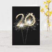 20. Jubiläum Sparklers auf schwarz Karte (Gelbe Blume)
