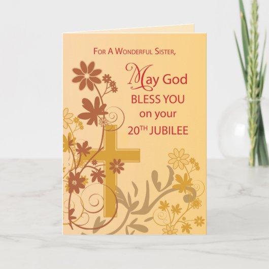 20. Jubiläumskreuz, Wirbel, Blume Karte (Vorderseite)