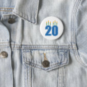 20 Kerzen (Blau/Grün) Button (Beispiel)