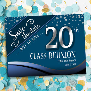 20. Klasse Wiedersehen Elegant Blue Ankündigung