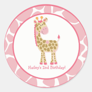 20 kundengerechte Kuchen-Deckel-Dschungel-Giraffe Runder Aufkleber