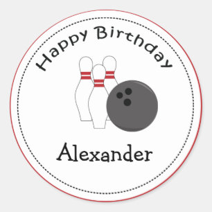 20 kundengerechtes Kuchen-Deckel-Bowlings-Party Runder Aufkleber