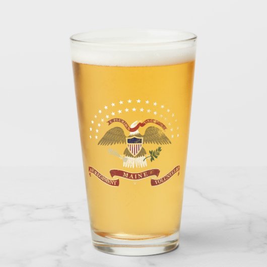 20. Maine-Emblem - beunruhigt Glas (Vorne (Gefüllt))