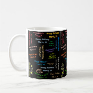 20. März Geburtstags-Tasse Kaffeetasse