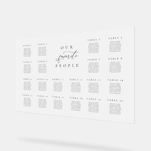 20 Mattierte Acrylsitzkarte Acrylschild (Winkel)