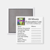 20 Minuten Evakuierungsliste Magnet (Vorderseite/Rückseite)