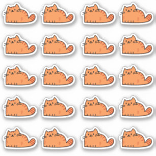 20 Niedlicher Orange Cat Planner Aufkleber