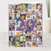 20. oder jedes Alter 48 Foto-Collage große Geburts Karte (Vorderseite)
