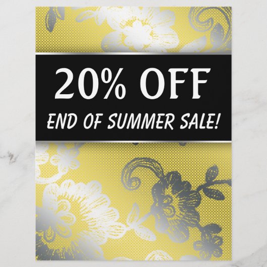 20 OFF Sale Flyer Silver Yellow Lace (Vorne)