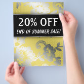 20 OFF Sale Flyer Silver Yellow Lace (Hand)