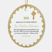 20. Ordination Jubiläum Personalisierte Schrift Keramik Ornament (Links)