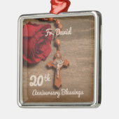 20. Ordination Jubiläum Rose und Rosary Ornament Aus Metall (Links)