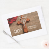 20. Ordination Jubiläum Rose und Rosary Rechteckiger Aufkleber (Umschlag)