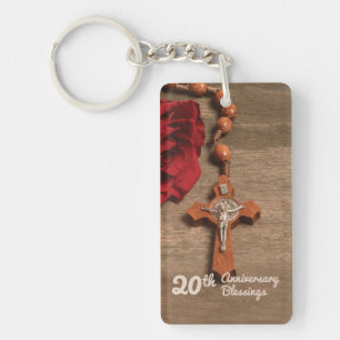 20. Ordination Jubiläum Rose und Rosary Schlüsselanhänger