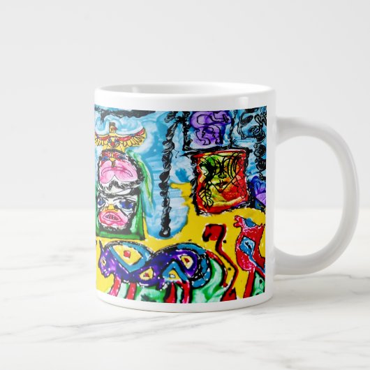 20 OZ - ABSTRAKTES LILA BUFFALO Jumbo-Tasse (Rechts)
