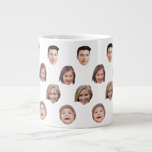 20 Oz Jumbo Niedlich Family Face 4 Fotos Spezialit Jumbo-Tasse (Vorderseite)