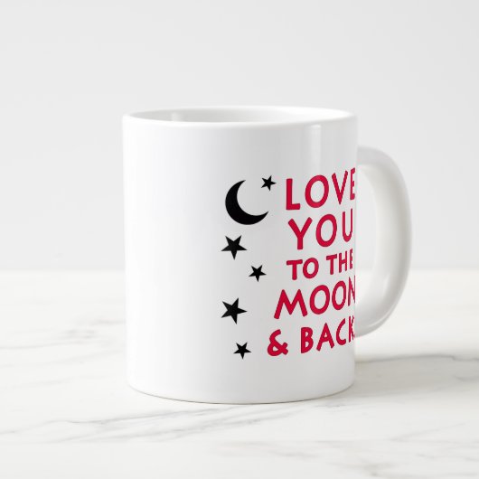 (20 OZ) LIEBE SIE ZUM MUND UND RÜCKEN Jumbo-Tasse (Vorderseite Rechts)