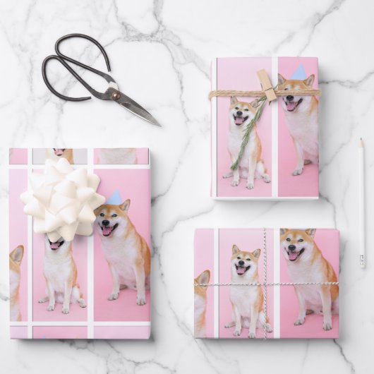 20 Personalisierte Vorlage für FotoCollage Geschenkpapier Set (Vorderseite)