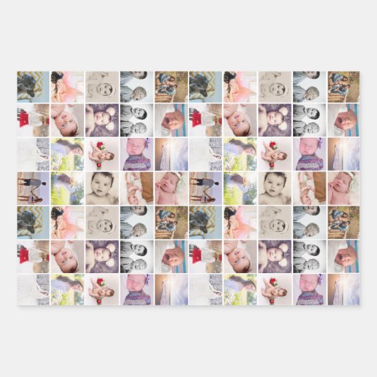 20 Personalisierte Vorlage für FotoCollage Geschenkpapier Set (Vorderseite)