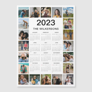 20 Photo Collage Calendar Add Name Magnetic Card Magnetkarte