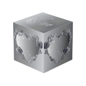 20. Platinum Rose Herzrahmen 4 Foto Würfel (Rückseite Schrägansicht)