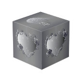 20. Platinum Rose Herzrahmen 4 Fotos Würfel (Rückseite Schrägansicht)