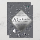 20. Platinum Smaragdjubiläum Einladung (Vorne/Hinten)