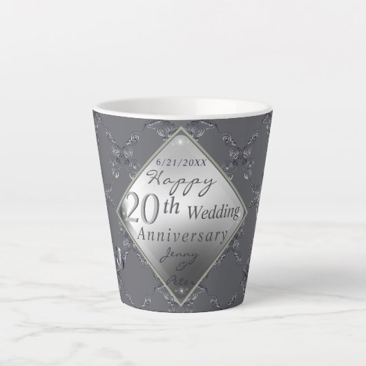 20. Platinum Smaragdjubiläum Latte Tasse (Vorderseite)
